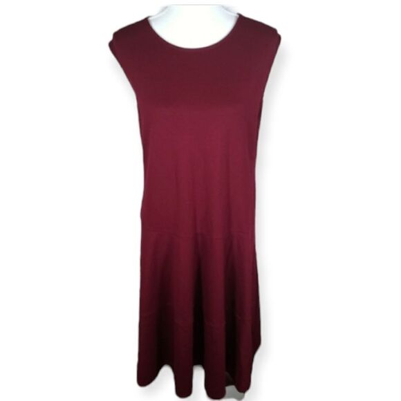 LAND'S END BURGUNDY DRESS SZ.24W EUC - Picture 1 of 9